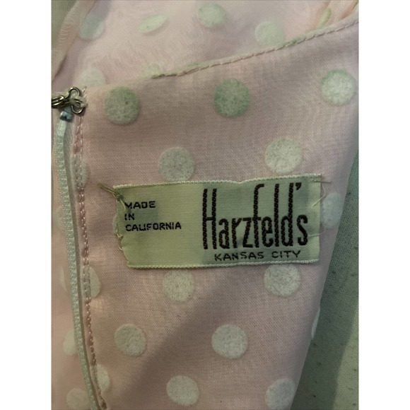 vintage jack Bryan sheer polka dot pink Prairie Maxi Dress Medium - Picture 8 of 9